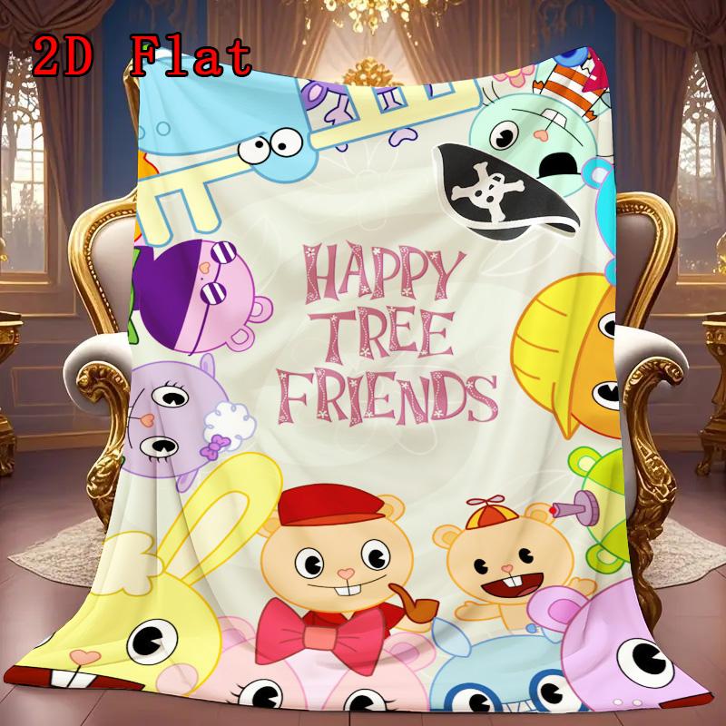 Happy Tree Friends 2D Flat Pattern Flannel Blanket High quality All Seasons Warmth and Comfort Perfect for Christmas Gifts.PMT0914415