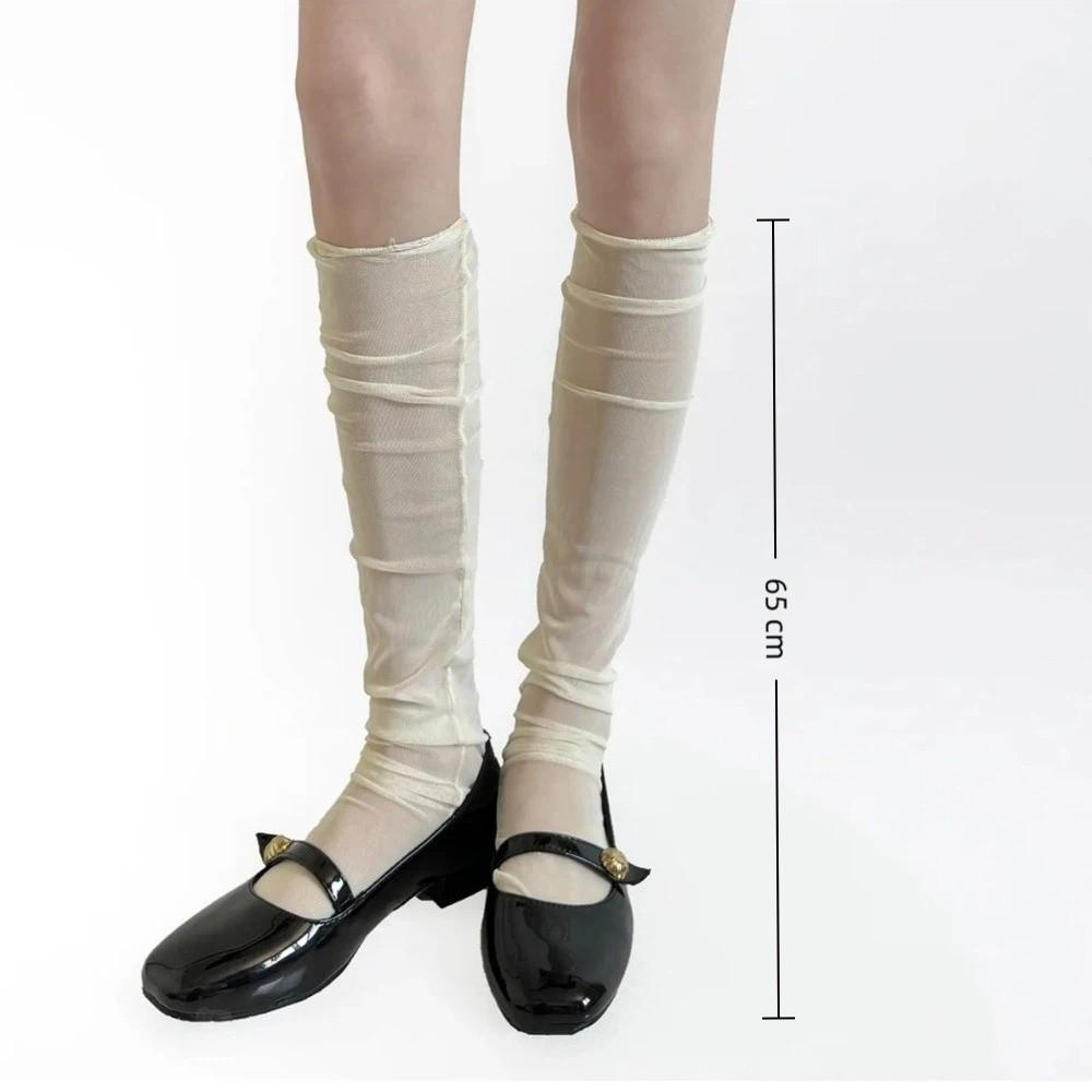 1pair Thin Long Socks Breathable Ballet Socks Fashion Mesh Stockings Summer