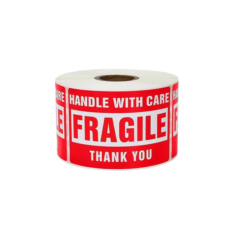 250Paste/Roll Fragile English Warning Label sticker, copper Plate Adhesive Anti-Tamper Fragile ltem Warning Stickers