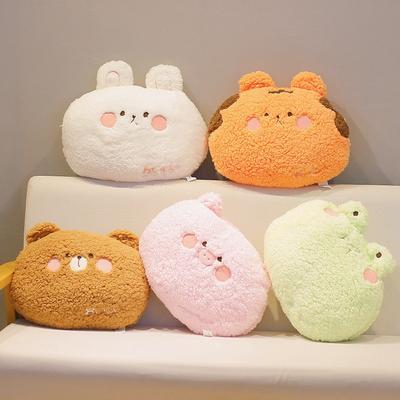 Kawaii Tier Teddybär Hase Frosch Tiger Schwein Plüschtiere Cartoon Stofftiere Weiches Kissen Rücken Sofa Kissen für Mädchen Kinder