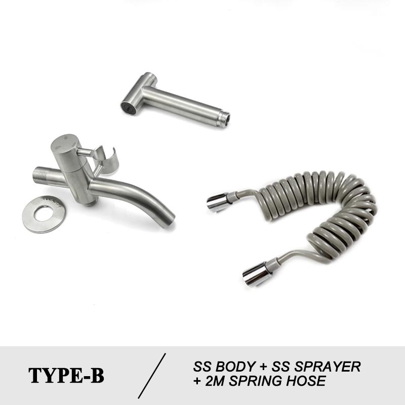 Edelstahl Toiletten Handbrause Bidet Armatur Sprühkopf Bidet Set Sprühkopf Toiletten Sprühkopf Badezimmer Selbstreinigende Dusche Shattaf Wasserhahn