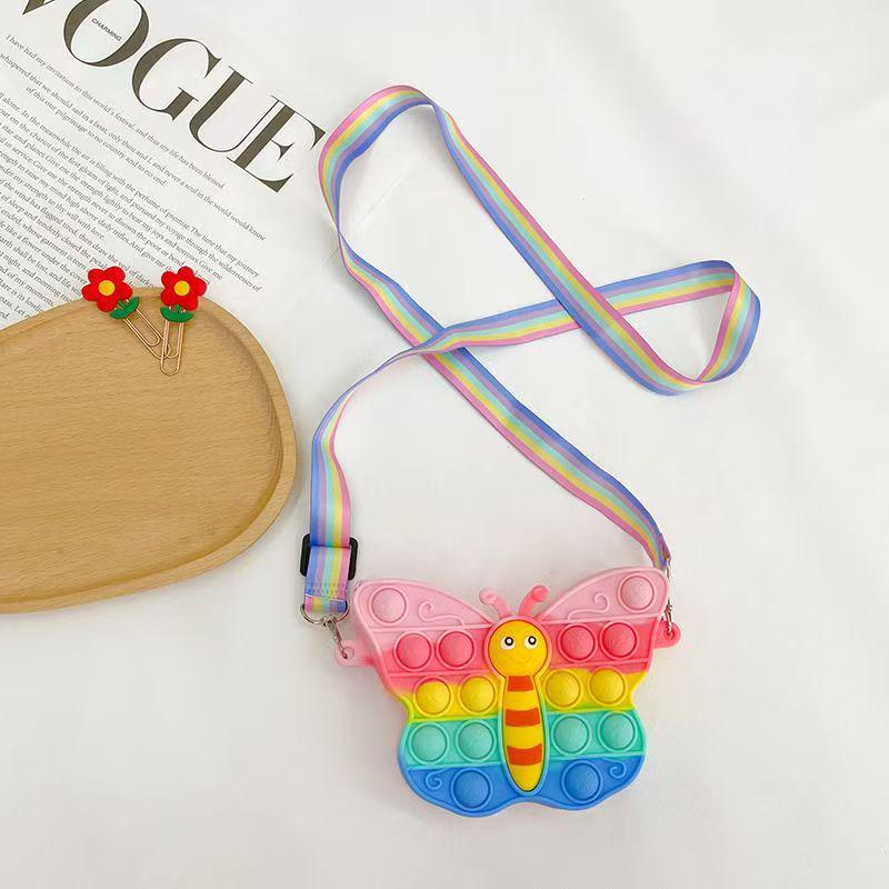 Entzückendes Cartoon-Kaninchen Silikon-Münzfach & Umhängetasche für kleine Mädchen