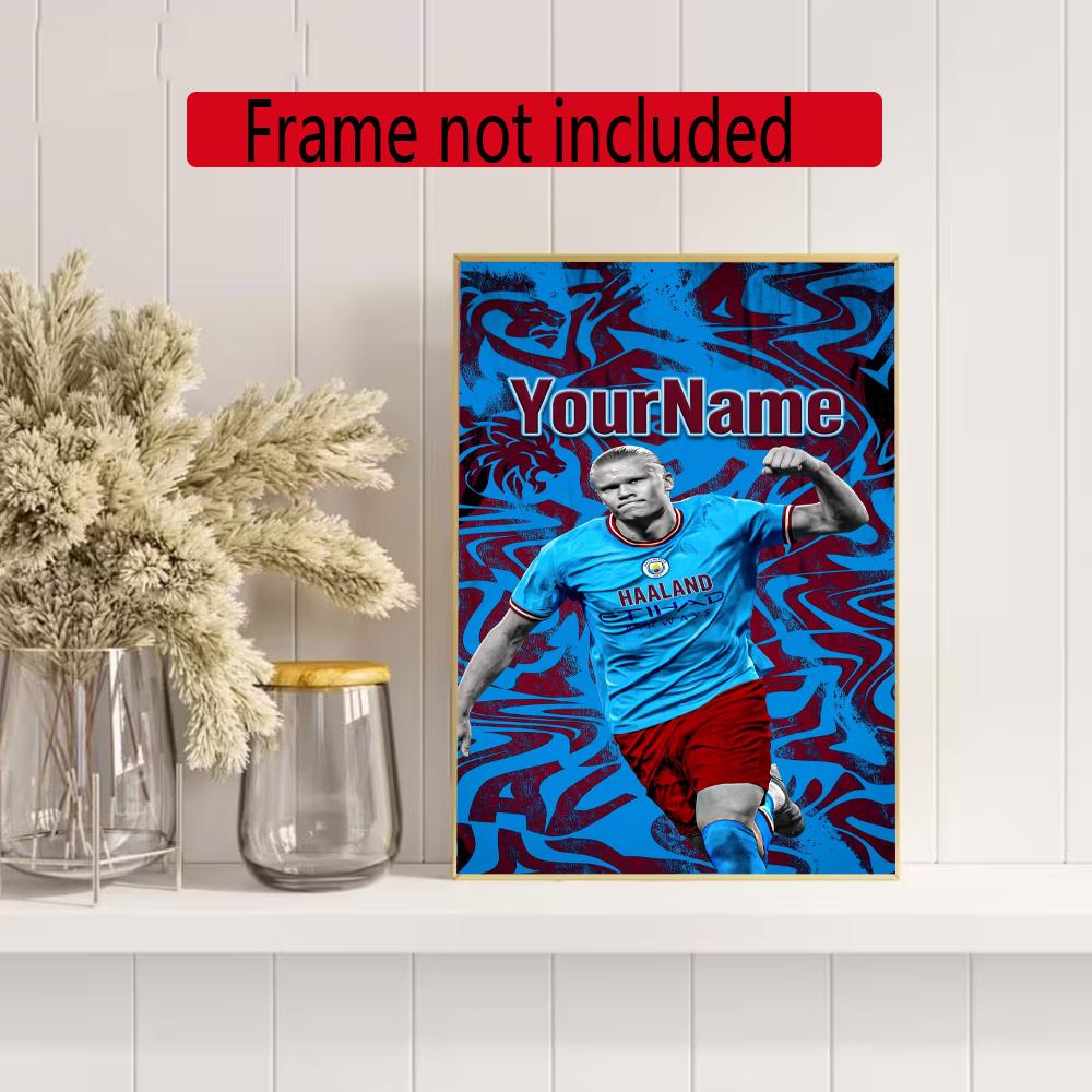 Haaland Customize Your Name Diamond Painting Round Diamond Diy Frameless Holiday Artwork Suitable For Home Office Wall Decoration