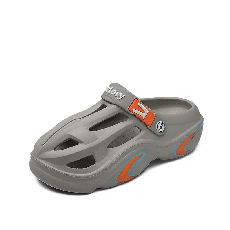 Slippers Men'S Trendy Thick-Soled Non-Slip Hole Shoes Men'S Hollow And Breathable Outdoor Beach Sandals