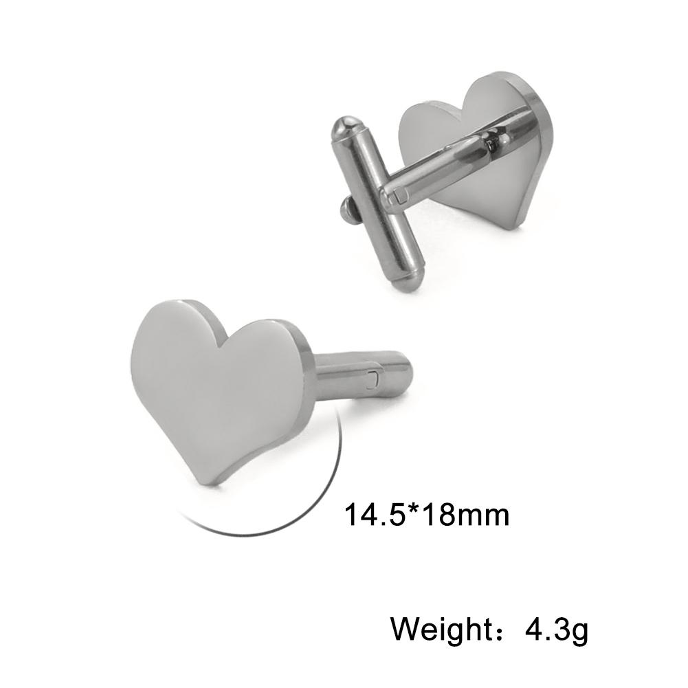 

My Shape Square Cuff Links Stainless Steel Heart Round Cufflinks for Men Wedding Banquet Grooms Business Cufflinks Jewelry Gifts