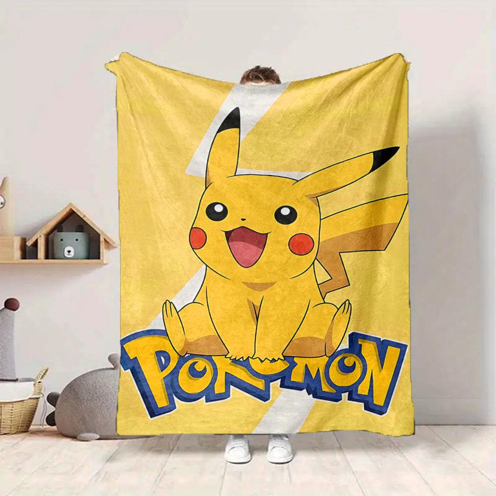 1 manta de franela de Pikachu Pokémon, suave y amigable con la piel con impresión digital, varios tamaños disponibles para familia, amigos, cumpleaños