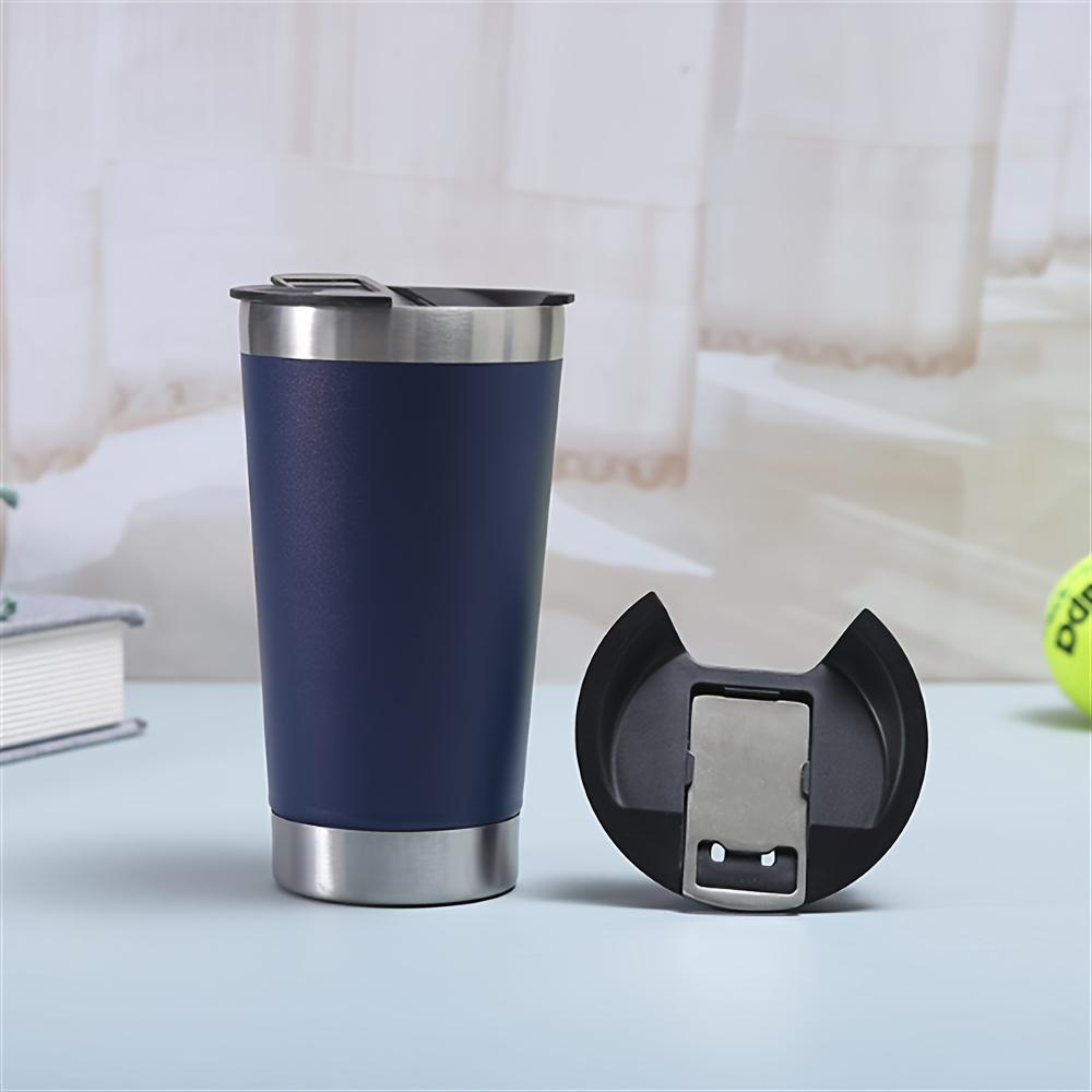 8pcs Lusella Tumbler 16oz Stainless Steel Beer Mug, Double Wall Vacuum Insulated Tumbler, Cup Lid with Bottle Opener, Keeps