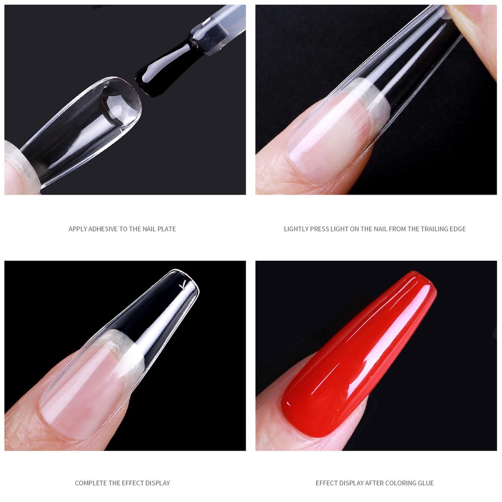 False Nails Full Cover Matte Gel Tips 440~550pcs/ Box Nail Art American Capsule Press On Coffin Almond Oval Fake Nails Tool