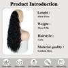 MISS WIG Synthetic Long Curly Fluffy Clip In Hair Extension Wrap Around Ponytail Heat Resistant Natural Wig For Women Daily Wear