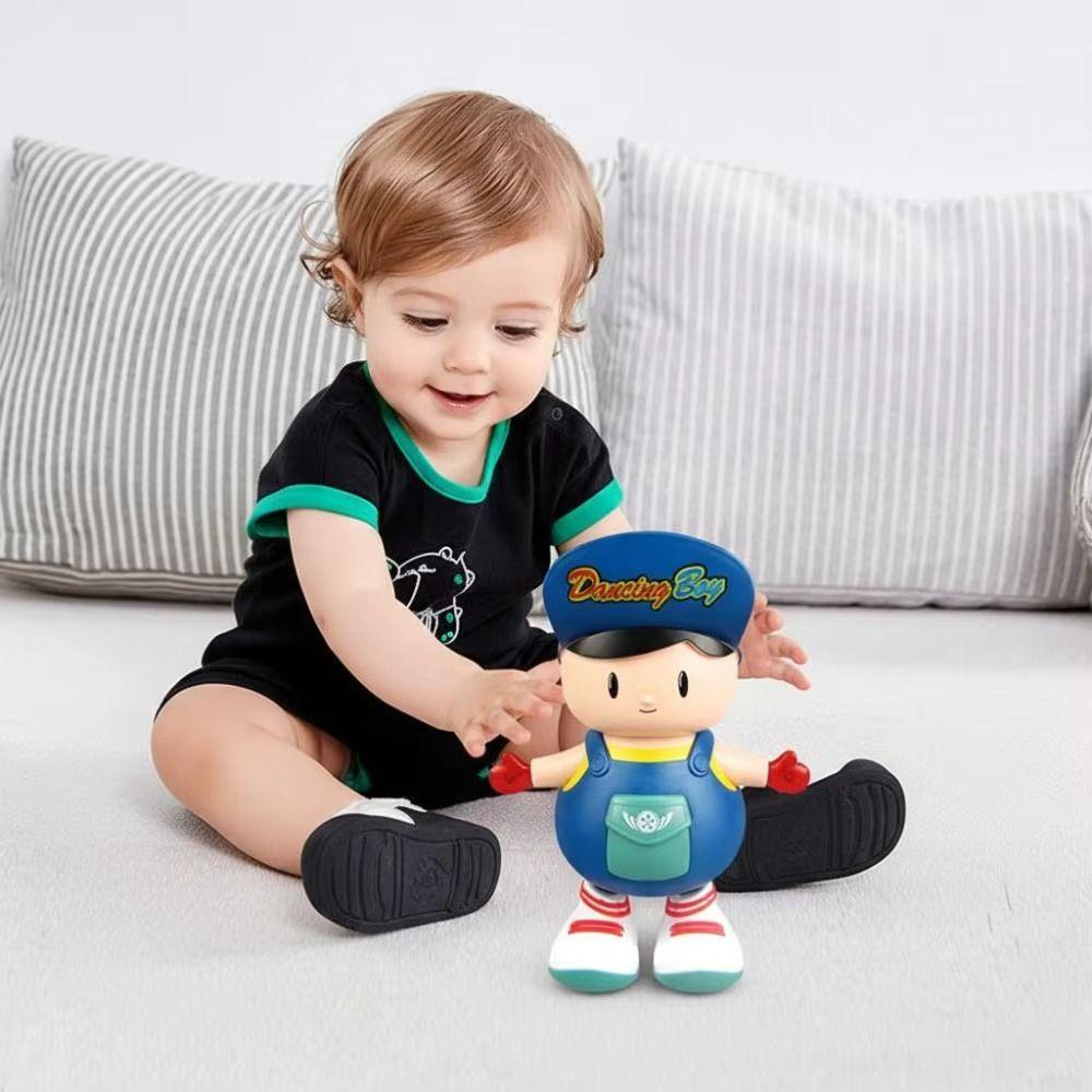 with Lights Dancing Swing Boy Plastic Kids Electric Boy Toy Dancing Boy Figurine  Desktop Ornament