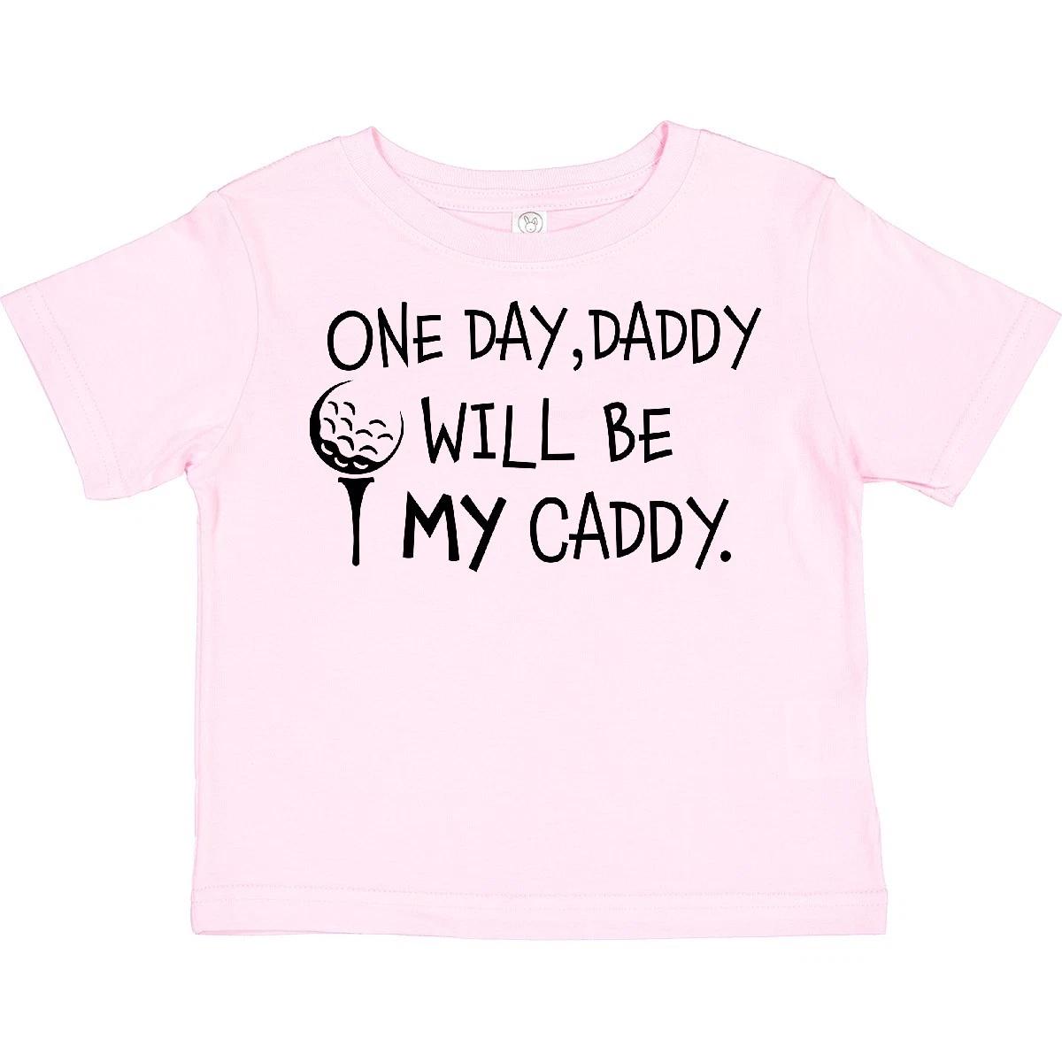 Inktastic One Day, Daddy Will Be MY Caddy- Kids Golfing Toddler T-Shirt Sports 120