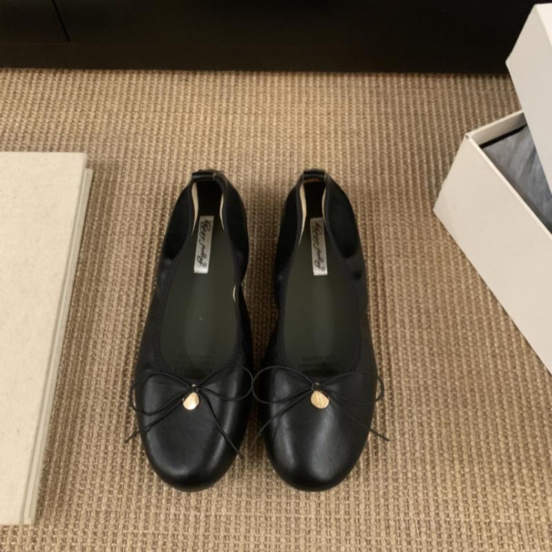 

Fashion Bailamos Autumn Brand Women Flats Ladies Casual Ballet Shoes Round Toe Shallow Slip On Soft Leather Eelgant Dress Shoes 40 чёрный