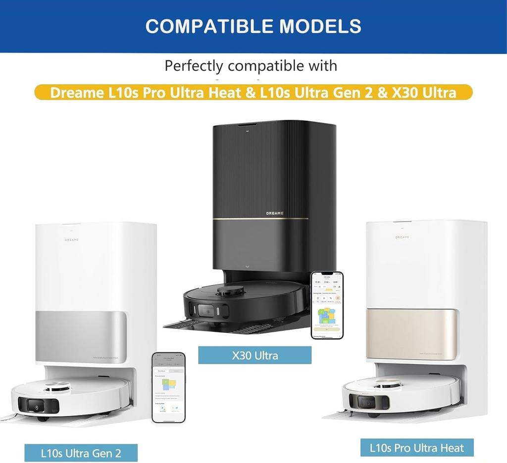 Dreame L10s Pro Ultra Heat, X30 Ultra, X30 Pro Accessories Vacuum Cleaner Replacement Main Side Brush Filter Mop Dust Bag