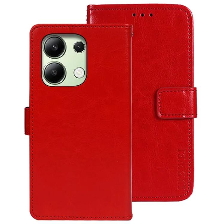 

For Xiaomi Redmi Note 13 4G Case Crazy Horse Texture Cover with Magnetic Clasp