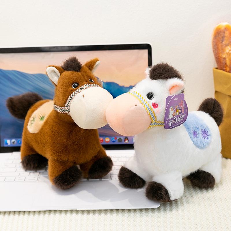 Cute Pony Cloth Doll Plush Toy Foal Doll Zodiac Horse Year Mascot Ornaments Children's Gift