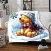 Winter Winnie Pooh Blanket Soft Throw Blanket For Home Bedroom Bed Sofa Travel Office Solid Christmas Blanket