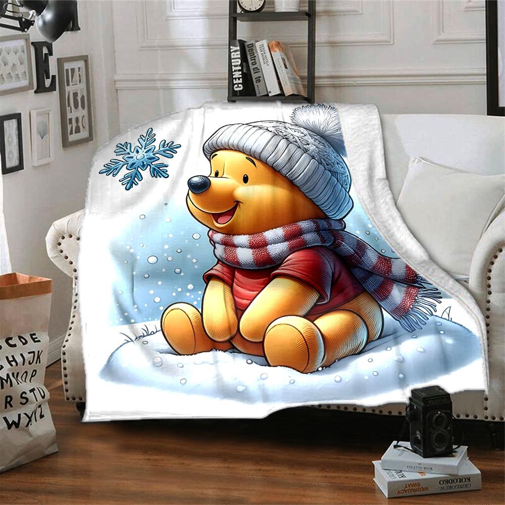 Winter Winnie Pooh Blanket Soft Throw Blanket For Home Bedroom Bed Sofa Travel Office Solid Christmas Blanket