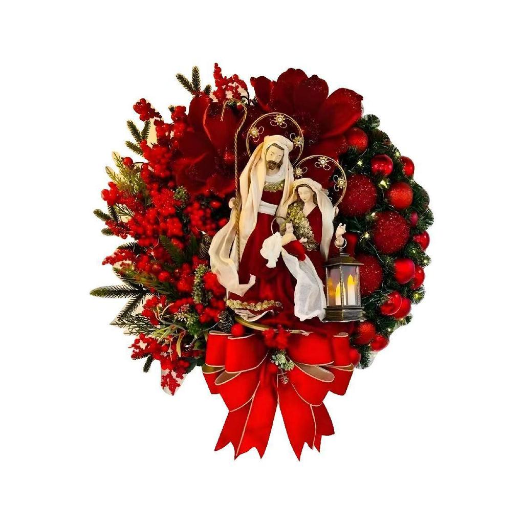 Christmas Berry & Pine Cone Wreath - Festive Doorway Hanging Ornament