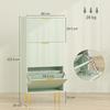 Elegant Three-Drawer Shoe Cabinet - Light Green