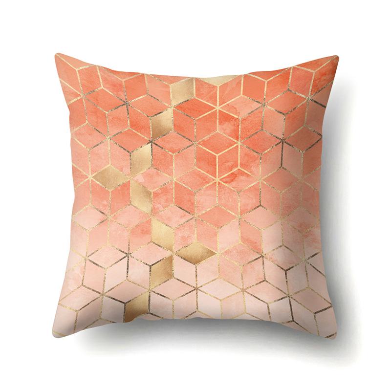 Polyester Pillow Case Decorative Geometric Home Printed Pillow Case Waist Cushion Cover Car Cushion Head Cushion Cover