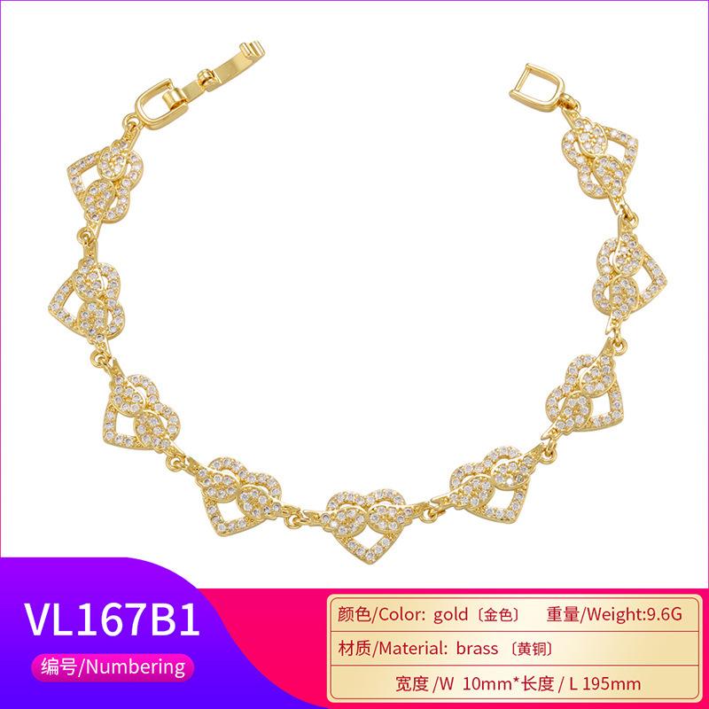 Mikro-Inlay Zirkon Armband, Wind Voll Diamant Armband, Schmetterling Liebe Weizenähre Geometrisches Muster Armband Vl167