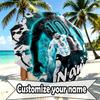 Custom Name Personalized football star Print Umbrella, Auto Open Close, 8‑Rib Sturdy Frame, Commute Camping Hiking Use, Birthday Gift