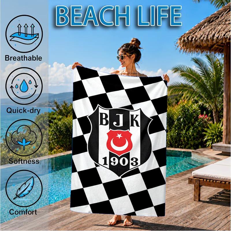 Be?ikta? Istanbul Football Club Emblem Beach Towel, Quick-drying, Easy To Care For, Suitable for Both Fitness and Beach Vacations,Sports Essential