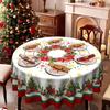 Weihnachtstischdecke, Weihnachtsbaum Rotes Band Wasserdichte Tischdecke, Runder Tisch Verfügbar, Esstisch Dekorationsabdeckung
