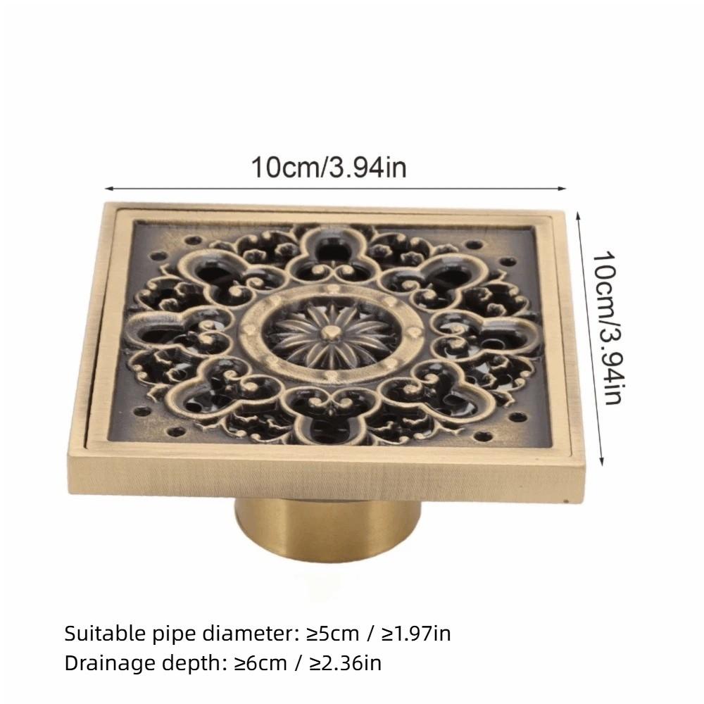10 x 10 cm / 3.94 x 3.94 in Shower Drain Kit Square Drain Strainer Classic Floor Strainer Toilet