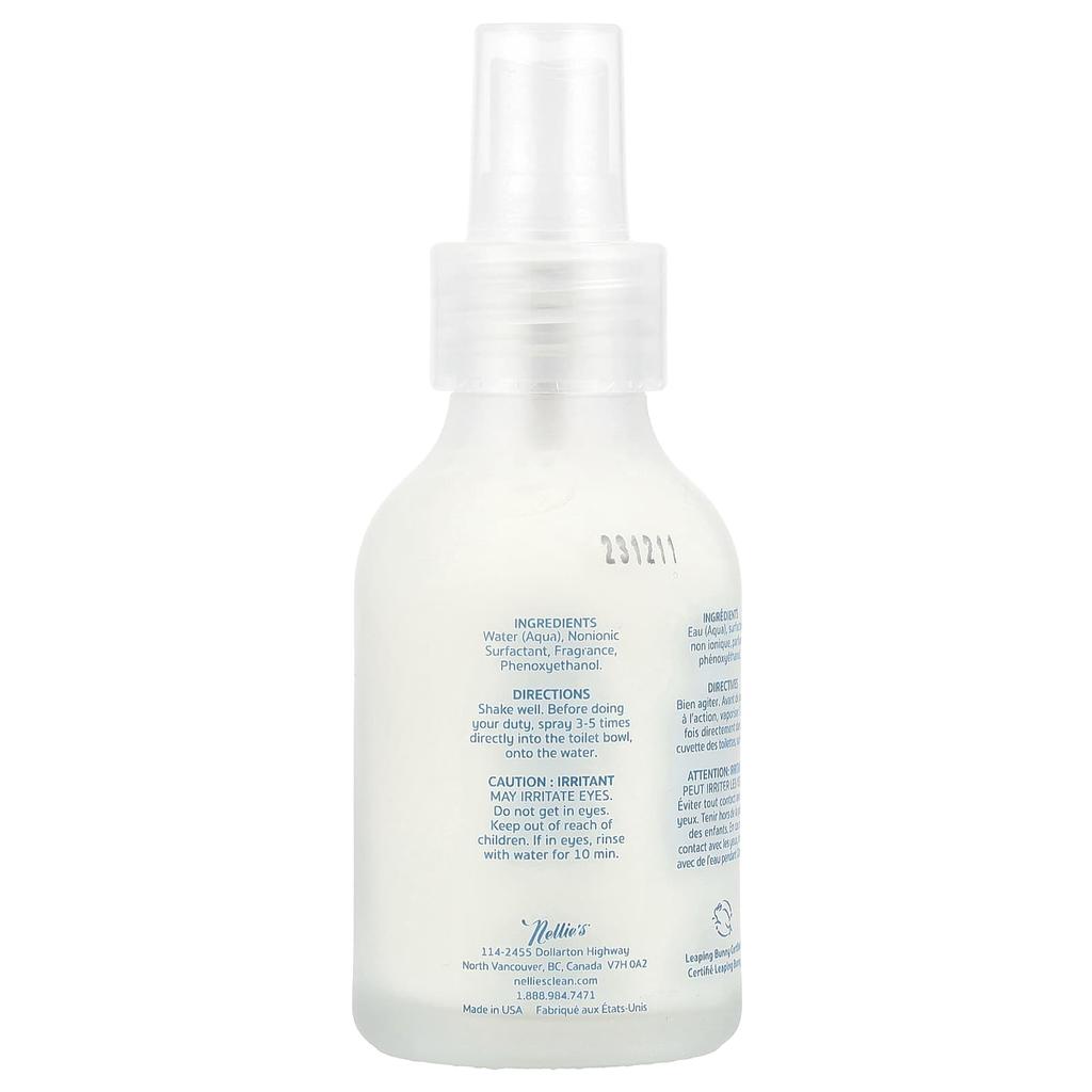 Nellie's Toilet Spray, Lemon Scent, 3.38 Fl Oz (100 Ml)
