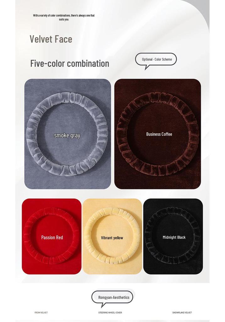 Winter Velvet Steering Wheel Cover - Plush, Warm, Universal Fit