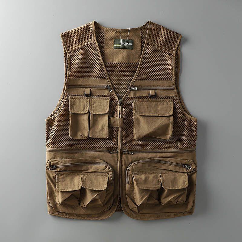 Рыболовный многофункциональный жилет-фартук Жилет Экспорт Открытый Khaki 4XL.