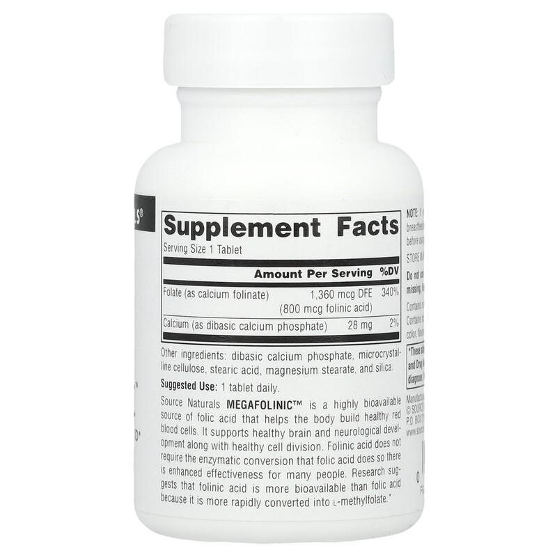 MegaFolinic™, 800 mcg, 120 Tablets
