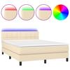 Vidaxl Continental Bed With Mattress, Cream, 140X190 Cm, Fabric