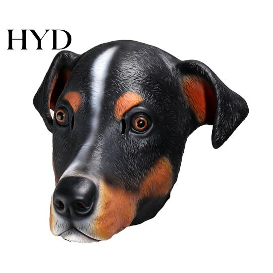 Live-Streaming Maske Latex Hundekopf Realistisches Tier Ganzkörperkostüm für Halloween Cosplay Kostümparty Requisit Streich black