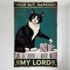 Vintage Retro Black & White Cat Toilet Paper Tin Sign 'YOUR BUT, NAPKINS!!' Metal Poster for Bar Pub Home Wall Decor 8x12 Inch