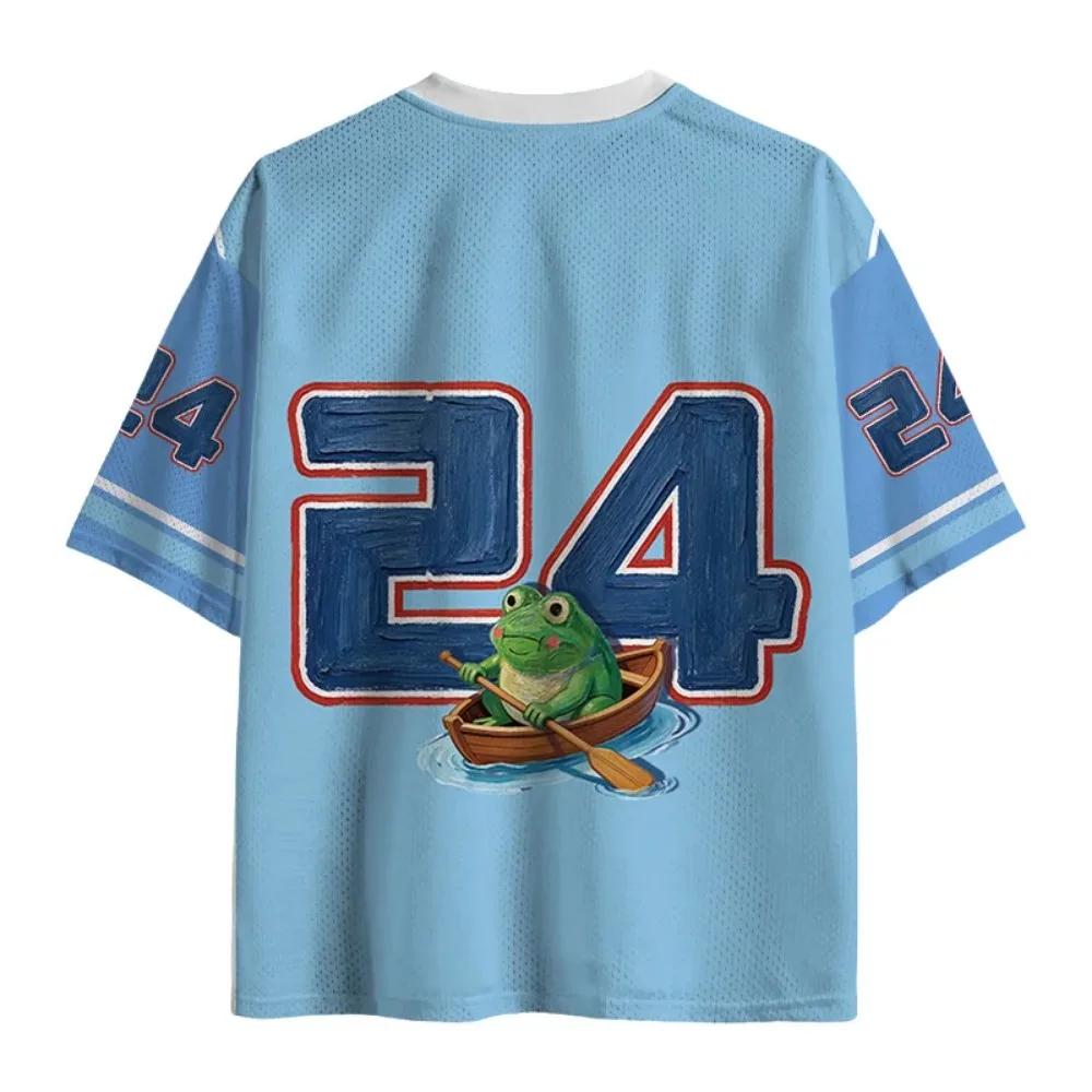 Interesting Frog 3D Print Quick-dry Breathable Sports Men Women Vneck LooseTrend Tshirt Fashionable Street Y2K Parental Clothing