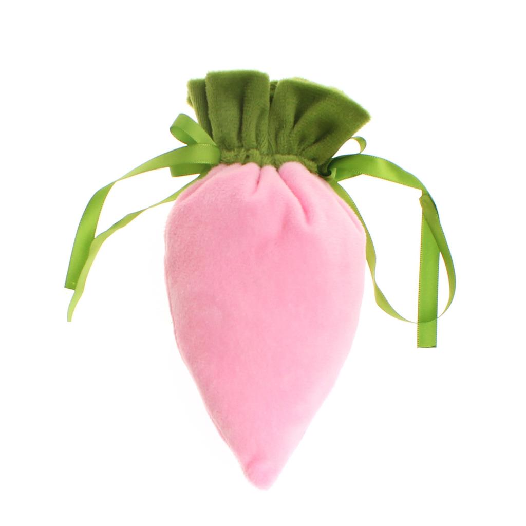 2025 Happy Easter New Carrot Shape Drawstring Fabric Cute Party Candy Gift Bags Large Capacity Candy Wrapping Gift Bags
