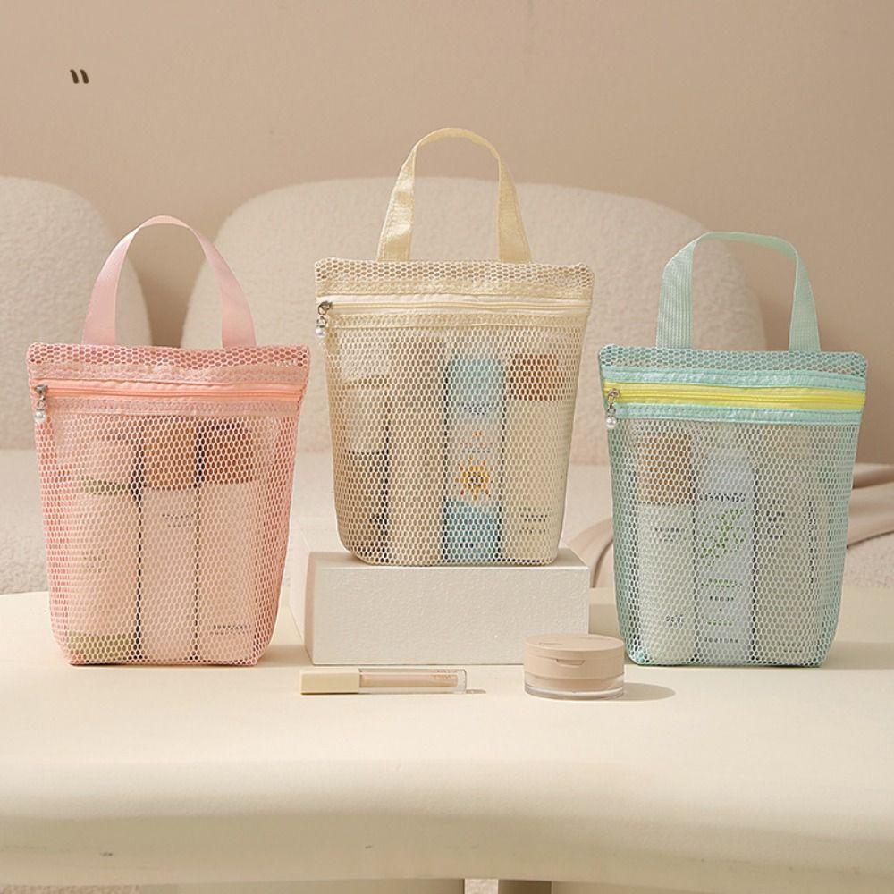 Portable Mesh Makeup Bag Gauze Toiletry Bag Portable Travel Storage Bag Business