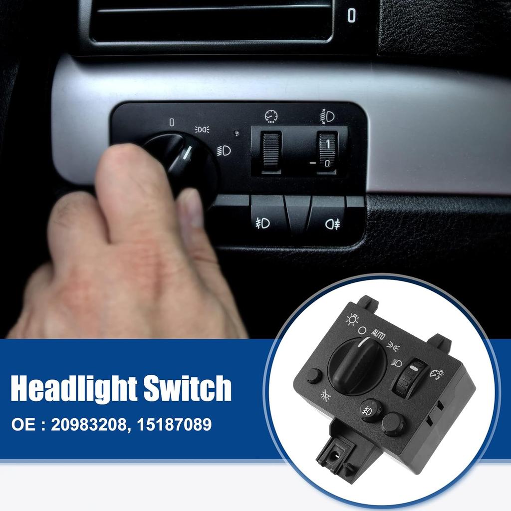ACROPIX Car Headlight Switch Replacement for GMC Canyon for Chevy Colorado 2004-2012 No.20983208/15187089 - Pack of 1 Black