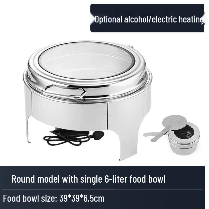 Stainless Steel Electric Buffet Warmer with Visible Hydraulic Heating for Hotel Restaurants