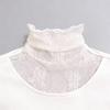Women's Brushed Lace Base Layer Top: High Neck, Long Sleeve, Ruffled Collar, Slim Fit - Autumn/Winter Arrival