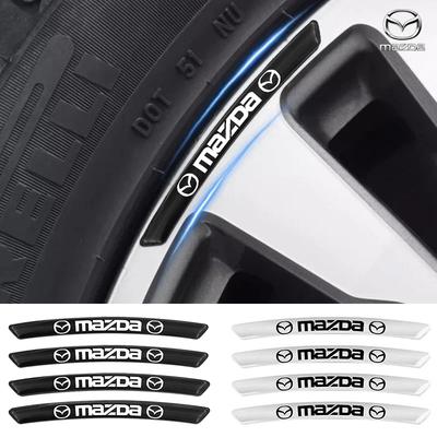 4pcs Aluminum Car Badge Wheel Hub Stickers Auto Rims Decoration Decal For Mazda Speed 3 5 6 BK CX-3 CX-5 CX7 CX-7 Demio Axela MS