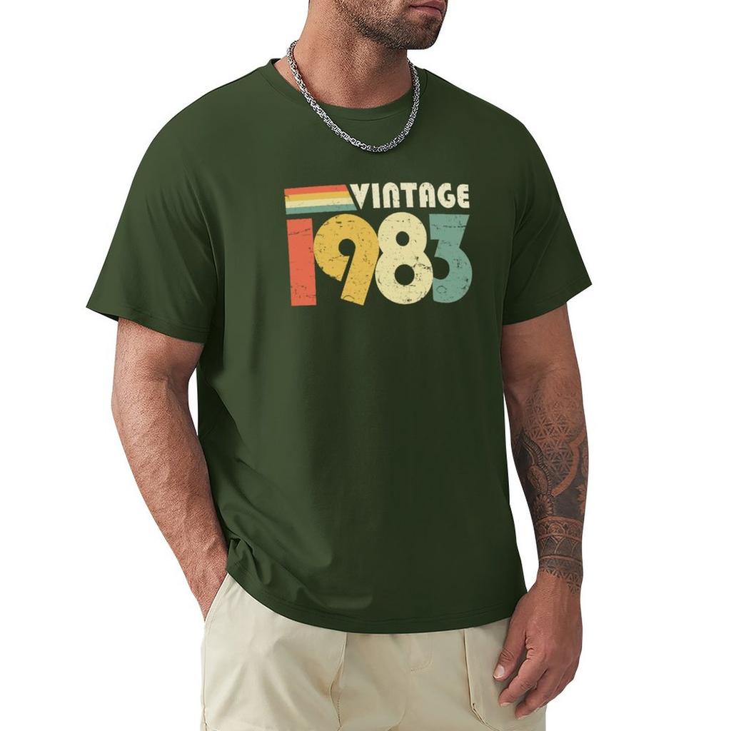 Vintage 1983 40th Birthday Gift Distressed Design TShirt Graphic T Shirts Short Tshirt Mens Plain T Shirts