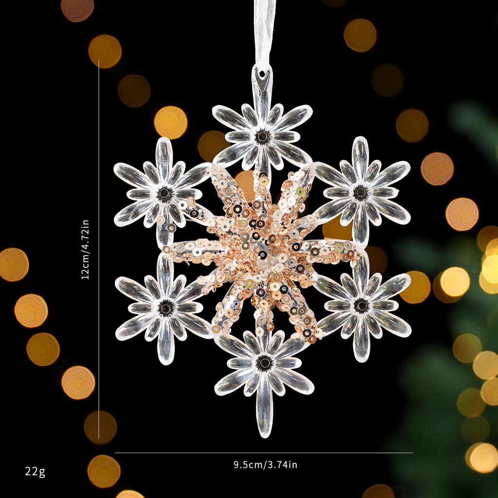 Transparent Acrylic Crystal Ornament Lightweight Sequin Hanging Pendant Christmas Tree Ornament For Centerpiece Holiday