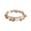 3 Pcs/set Metal Twisted Bangle Bracelet Tiny Bead Bell Boho Bangle Set  Punk Accessories