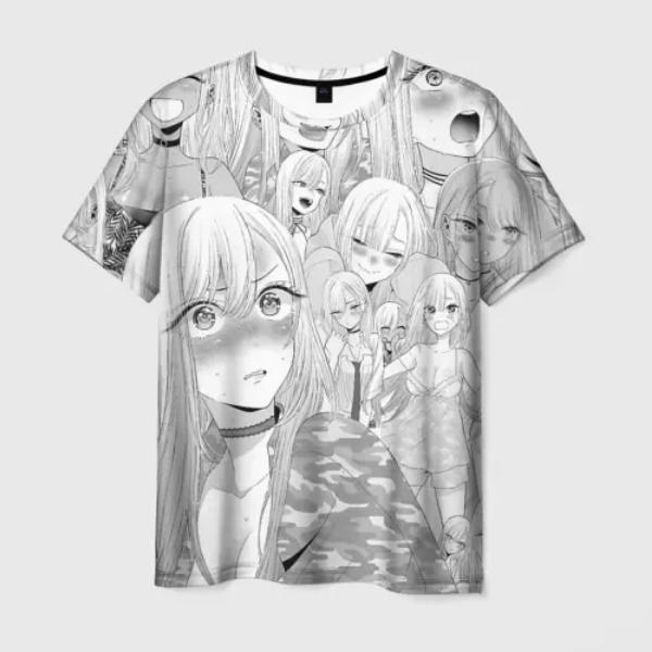 Letní Pánská Trička s Krátkým Rukávem s 3D Potiskem Anime Postav s Kulatým Výstřihem