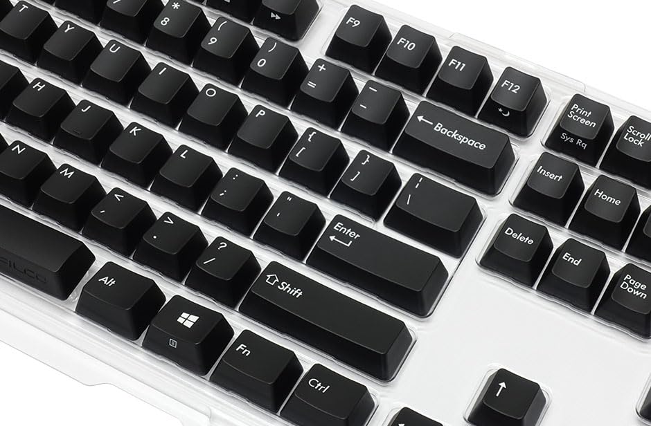 FILCO PBT Two-Color Molded Keycap Set for Majestouch, 104 Keys, English Layout, with Key Puller, Black (FKCS104EBTZ)
