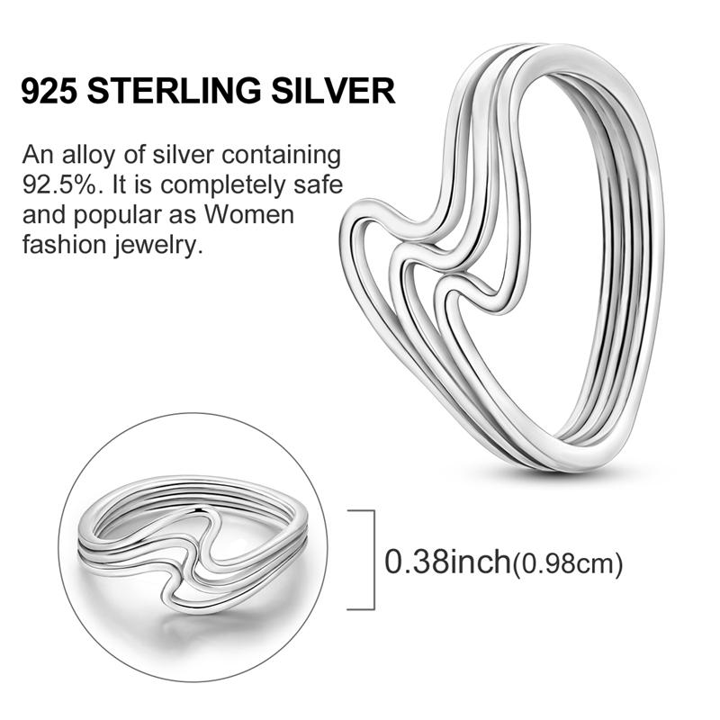 Silver Plated Sparkling Love Rings Zircon Winding Line Geometric Rings For Women Engagement Jewelry Anniversary Gift