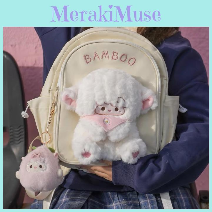 Detachable Lamb Raccoon Plush Doll Backpack Student Schoolbag Gifts Cartoon